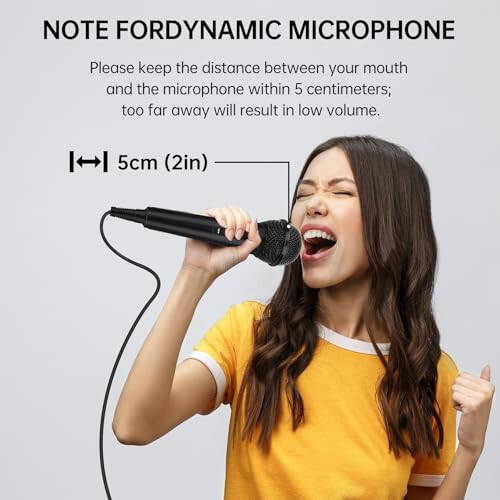 Daakro Handheld Wired Microphone - Dynamic Vocal Mic for Amplifier, Karaoke Microphone w/6.5 ft Cable and ON/Off Switch, Handheld Cardioid Wired Mic for Singing, Compatible w/Amplifier/Mixer/Speaker - 5