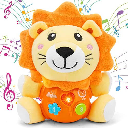 Daboot Baby Toys 6 to 12 Months - Infant Baby Musical Toy for 1 Year Old Boys & Girls - Cute Lion Plush Toys Newborn Toy 0 3 6 9 12 Month Best Gift - 1