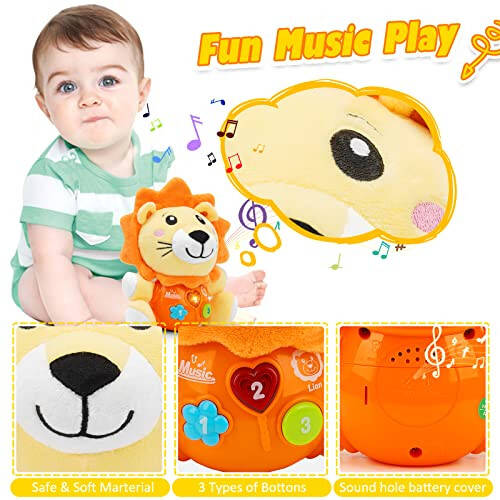 Daboot Baby Toys 6 to 12 Months - Infant Baby Musical Toy for 1 Year Old Boys & Girls - Cute Lion Plush Toys Newborn Toy 0 3 6 9 12 Month Best Gift - 5