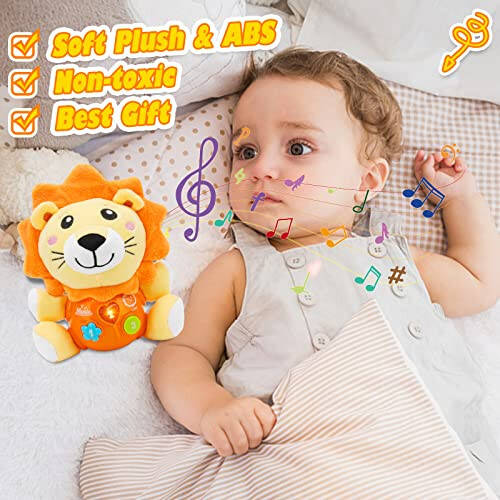 Daboot Chaqaloq O'yinchoqlari 6 dan 12 oygacha - 1 Yoshli Bo'laklar va Qizlar Uchun Chaqaloq Musiqali O'yinchoq - Yoqimli Sher Plyush O'yinchoqlari Yangi Tug'ilgan Chaqaloq O'yinchoq 0 3 6 9 12 Oy Eng Yaxshi Sovg'a - 6
