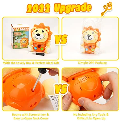 Daboot Chaqaloq O'yinchoqlari 6 dan 12 oygacha - 1 Yoshli Bo'laklar va Qizlar Uchun Chaqaloq Musiqali O'yinchoq - Yoqimli Sher Plyush O'yinchoqlari Yangi Tug'ilgan Chaqaloq O'yinchoq 0 3 6 9 12 Oy Eng Yaxshi Sovg'a - 4