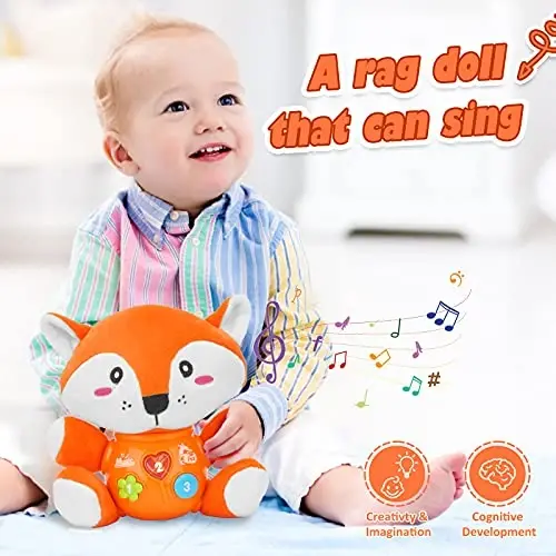 daboot Plush Musical Baby Toys, Cute Fox for 3-6-12 Months Boys Girls | Best Gift Newborn Toys for Toddlers Infants 0 3 6 9 12 Month - 3