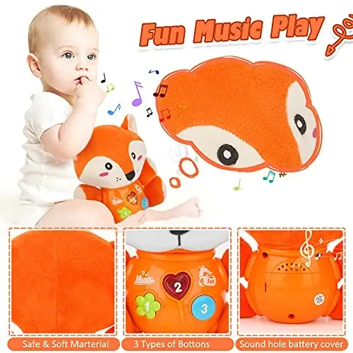 daboot Plush Musical Baby Toys, Cute Fox for 3-6-12 Months Boys Girls | Best Gift Newborn Toys for Toddlers Infants 0 3 6 9 12 Month - 4