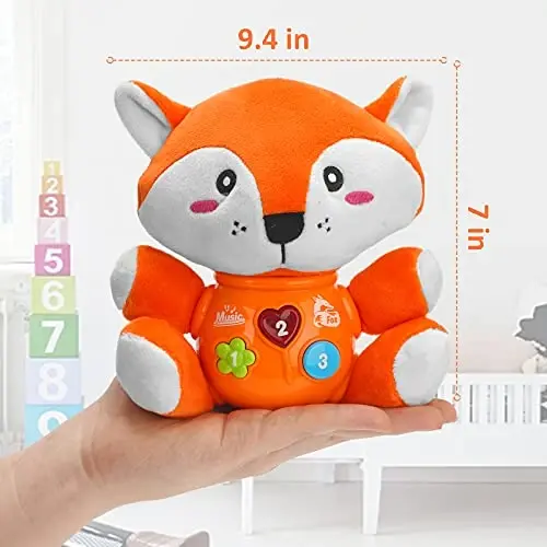 daboot Plush Musical Baby Toys, Cute Fox for 3-6-12 Months Boys Girls | Best Gift Newborn Toys for Toddlers Infants 0 3 6 9 12 Month - 6