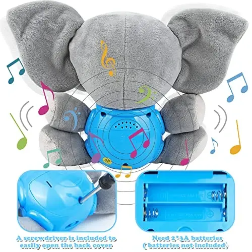 daboot Plush Musical Baby Toys，Cute Elephant Toys for 3-6-12 Months Boys & Girls, Cute Stuffed Animal Infants Baby Toy， Elephant Baby Stuff，Toys for Infants 0-6 Months - 5