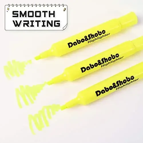 Dabo&Shobo Yellow highlighter, 24 Pack -yorqin rang, kesilgan uchli, kattalar bolalar uchun Uy Maktabi Ofisida belgilash, Tank Style - 2