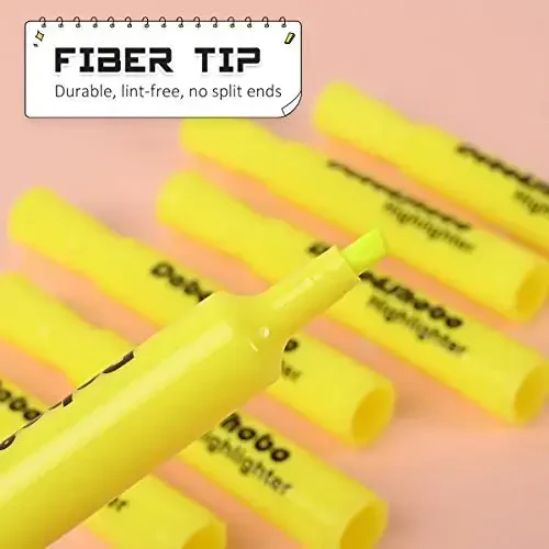 Dabo&Shobo Yellow highlighter, 24 Pack -yorqin rang, kesilgan uchli, kattalar bolalar uchun Uy Maktabi Ofisida belgilash, Tank Style - 5