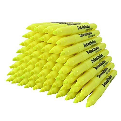 Dabo&Shobo Yellow highlighter, 60 Pack -bright color, chisel tip, for Adults Highlighting in the Home School Office … - 1