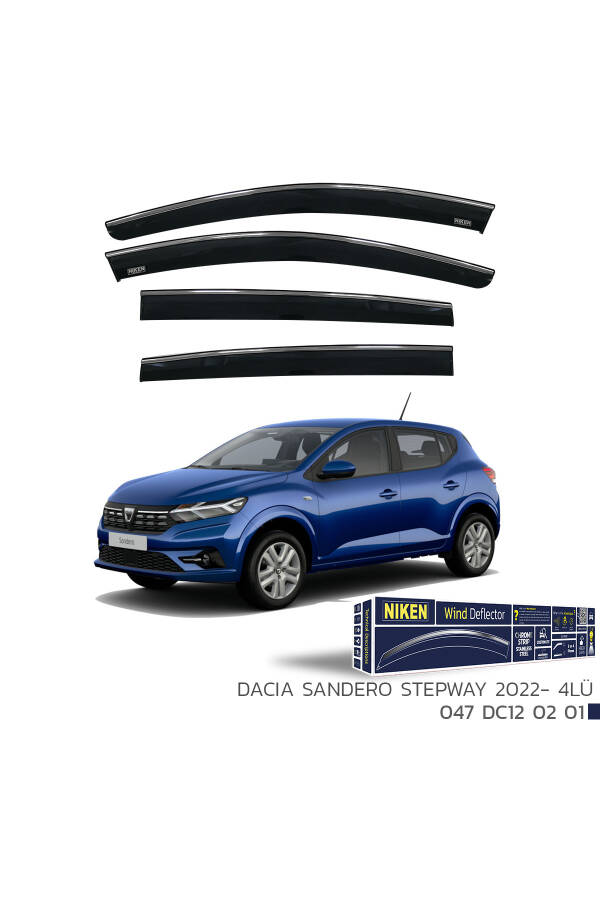 Dacia Sandero Stepway 2022 yildan keyin mos keladigan xromlangan oynalarga shamol qalqonlari 4 dona - 1