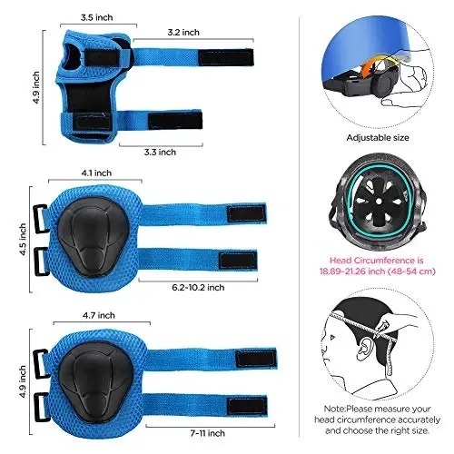 DaCool Bolalar Velosiped Dubulg'asi To'plami Skater Bort Kneed Pads - Bolalar Dubulg'asi Tirgak Pads Bilak Himoyachilari 3~10 Yoshli Qizlar O'g'il Bolalar Uchun Sozlanadigan Sport Velosiped Roller Skating Skuter Himoyalash Asboblari To'plami - 4
