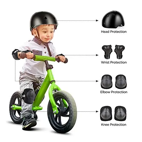 DaCool Kids Bike Helmet Set Skateboard Knee Pads - Kids Helmet Elbow Pads Wrist Guards Adjustable for 3~10yrs Girl Boy Kids Protective Gear Set for Sport Cycling Bike Roller Skating Scooter - 3