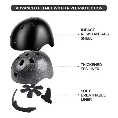 DaCool Kids Bike Helmet Set Skateboard Knee Pads - Kids Helmet Elbow Pads Wrist Guards Adjustable for 3~10yrs Girl Boy Kids Protective Gear Set for Sport Cycling Bike Roller Skating Scooter - 2