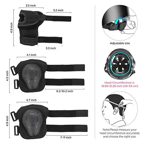 DaCool Kids Bike Helmet Set Skateboard Knee Pads - Kids Helmet Elbow Pads Wrist Guards Adjustable for 3~10yrs Girl Boy Kids Protective Gear Set for Sport Cycling Bike Roller Skating Scooter - 5
