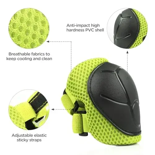 DaCool Kids Bike Helmet Set Skateboard Knee Pads - Kids Helmet Elbow Pads Wrist Guards Adjustable for 3~10yrs Girl Boy Kids Protective Gear Set for Sport Cycling Bike Roller Skating Scooter - 4