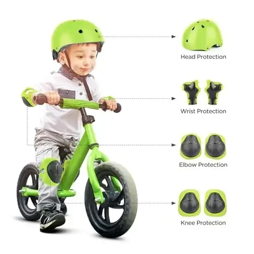 DaCool Kids Bike Helmet Set Skateboard Knee Pads - Kids Helmet Elbow Pads Wrist Guards Adjustable for 3~10yrs Girl Boy Kids Protective Gear Set for Sport Cycling Bike Roller Skating Scooter - 7