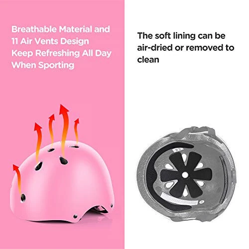 DaCool Kids Bike Helmet Set Skateboard Knee Pads - Kids Helmet Elbow Pads Wrist Guards Adjustable for 3~10yrs Girl Boy Kids Protective Gear Set for Sport Cycling Bike Roller Skating Scooter - 5