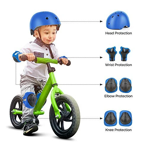DaCool Kids Bike Helmet Set Skateboard Knee Pads - Kids Helmet Elbow Pads Wrist Guards Adjustable for 3~10yrs Girl Boy Kids Protective Gear Set for Sport Cycling Bike Roller Skating Scooter - 3