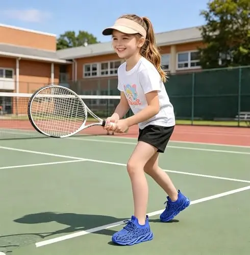 DADAWEN Chaqaloqlar/Kichkintoy o'g'il qizlar yengil nafas oladigan krossovkalar tasma atletik tennis poyabzallari yugurish uchun - 2