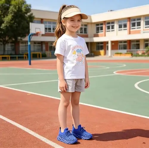 DADAWEN Chaqaloqlar/Kichkintoy o'g'il qizlar yengil nafas oladigan krossovkalar tasma atletik tennis poyabzallari yugurish uchun - 3