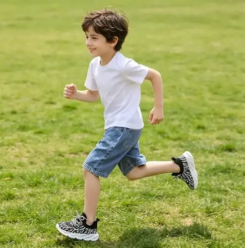 DADAWEN Küçük Çocuk/Küçük Çocuk Erkek Kız Hafif Nefes Alabilen Spor Ayakkabıları Bantlı Atletik Tenis Koşu Yürüyüş Ayakkabıları - DADAWEN (1)