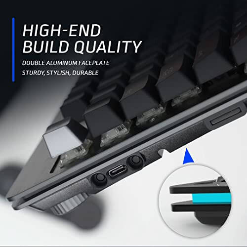 Dağ Everest Çekirdek Mekanik Oyun Klavyesi - USB Hub - Cherry MX Sıcak Değiştirilebilir Anahtarlar - RGB Arkaplan Aydınlatması (Silah Gri, Kırmızı - Doğrusal & Sessiz) - 4