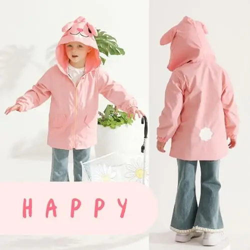 YOUNGER TREE Toddler Baby Boy Girl Duck Raincoat Cute Cartoon Hoodie Zipper Coat Outfit - 2