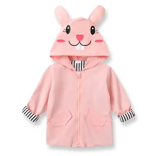 YOUNGER TREE Toddler Baby Boy Girl Duck Raincoat Cute Cartoon Hoodie Zipper Coat Outfit - YOUNGER