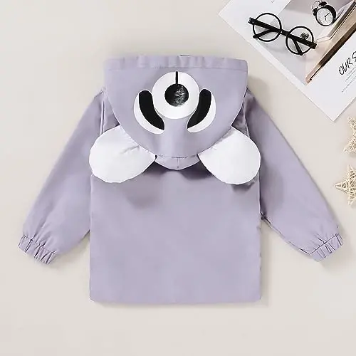 YOUNGER TREE Toddler Baby Boy Girl Duck Raincoat Cute Cartoon Hoodie Zipper Coat Outfit - 3