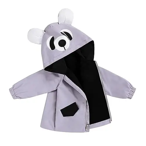 YOUNGER TREE Toddler Baby Boy Girl Duck Raincoat Cute Cartoon Hoodie Zipper Coat Outfit 