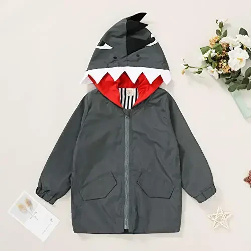 YOUNGER TREE Toddler Baby Boy Girl Duck Raincoat Cute Cartoon Hoodie Zipper Coat Outfit - 2