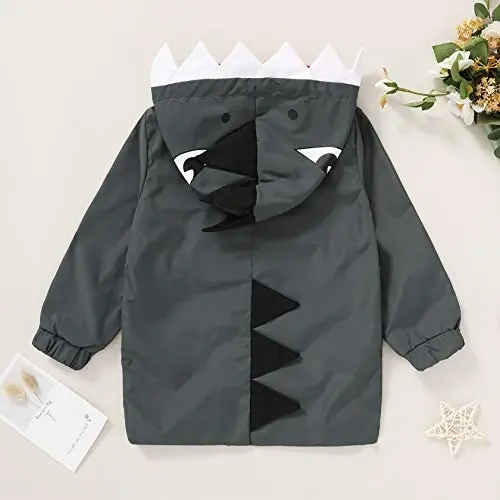 YOUNGER TREE Toddler Baby Boy Girl Duck Raincoat Cute Cartoon Hoodie Zipper Coat Outfit - 3