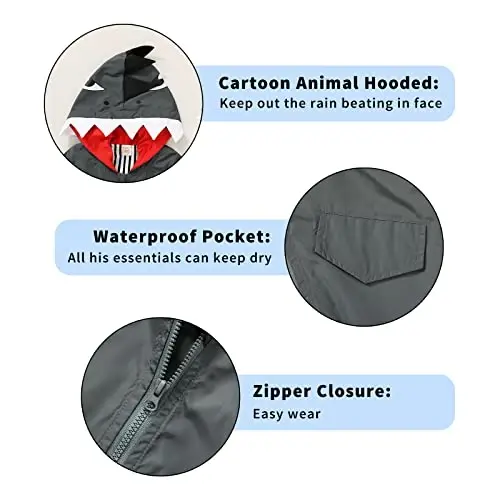 YOUNGER TREE Toddler Baby Boy Girl Duck Raincoat Cute Cartoon Hoodie Zipper Coat Outfit - 4