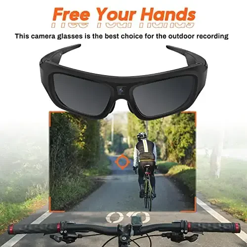 dahocamgo Camera Sunglasses 2K HD Video Glasses Sport Camera Shooting Glasses for Cycling, Camping, Driving, Hunting, Skateboarding, Traveling(included 32G SD Card) - 5