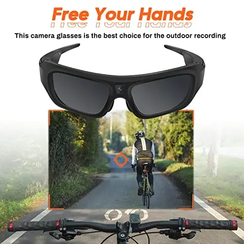dahocamgo Camera Sunglasses 2K HD Video Glasses Sport Camera Shooting Glasses for Cycling, Camping, Driving, Hunting, Skateboarding, Traveling(included 32G SD Card) - 5