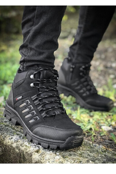 Daily Black Men's Boots Fur Lined Zipper And Lace Up Toe And Heel Protection Size 36-47 X5- - NSTIL