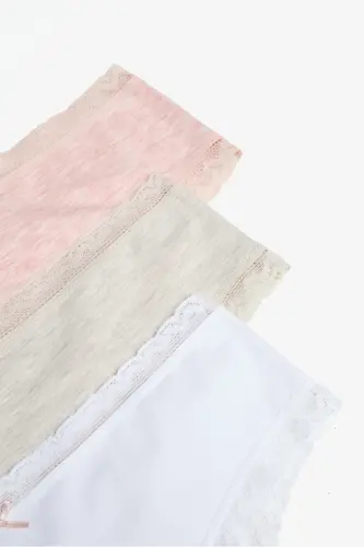 Daily Lace 3 Pack Beige Hipster Panties - 5