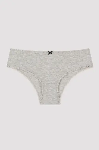 Daily Lace Cotton 3-pack Gray Hipster Panties-Gray - 3