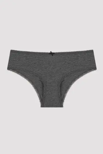Daily Lace Cotton 3-pack Gray Hipster Panties-Gray - 4