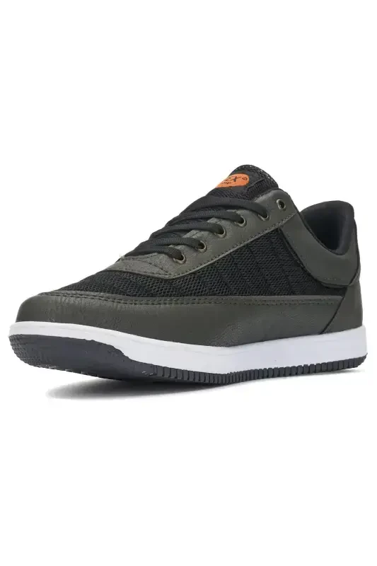 Daily Men's Black Khaki Lace-up Casual Mesh Breathable Walking Sports Sneaker 014-Black - 3