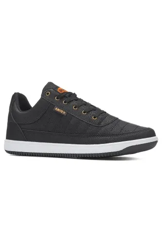 Daily Men's Black White Casual Sneaker Lightweight Lace-up Walking Sports Shoes 013c-BLACK WHITE 013C - İMERSHOES (1)