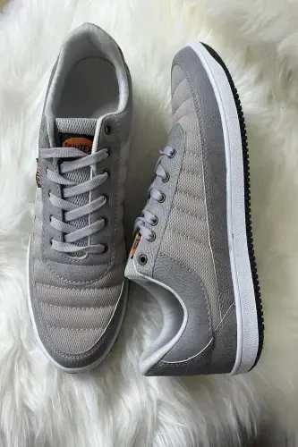 Daily Men's Ice Grey Sneaker Lace-up Casual Mesh Breathable Walking Sports Shoe-ICE - İMERSHOES (1)