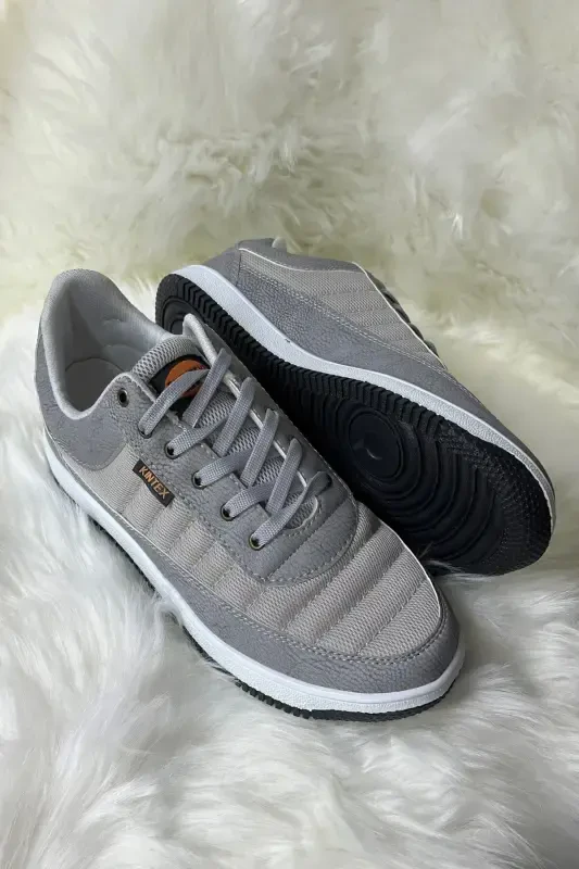 Daily Men's Ice Grey Sneaker Lace-up Casual Mesh Breathable Walking Sports Shoe-ICE - 3