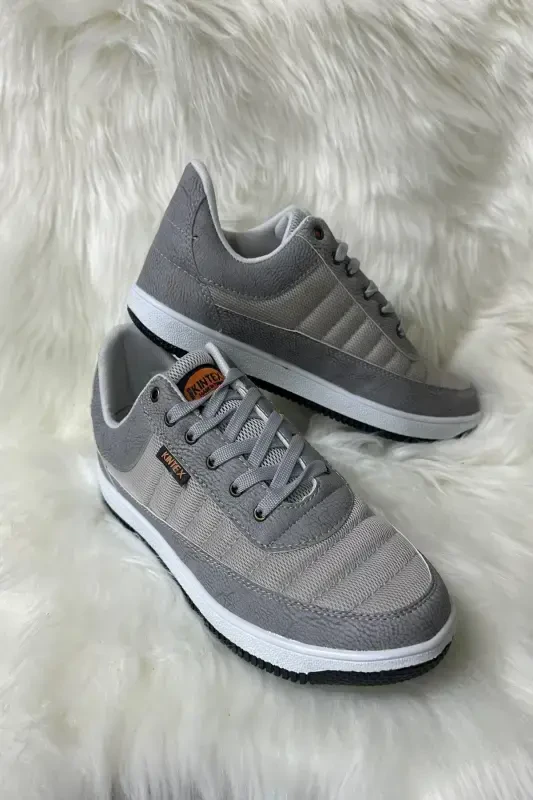 Daily Men's Ice Grey Sneaker Lace-up Casual Mesh Breathable Walking Sports Shoe-ICE - 5