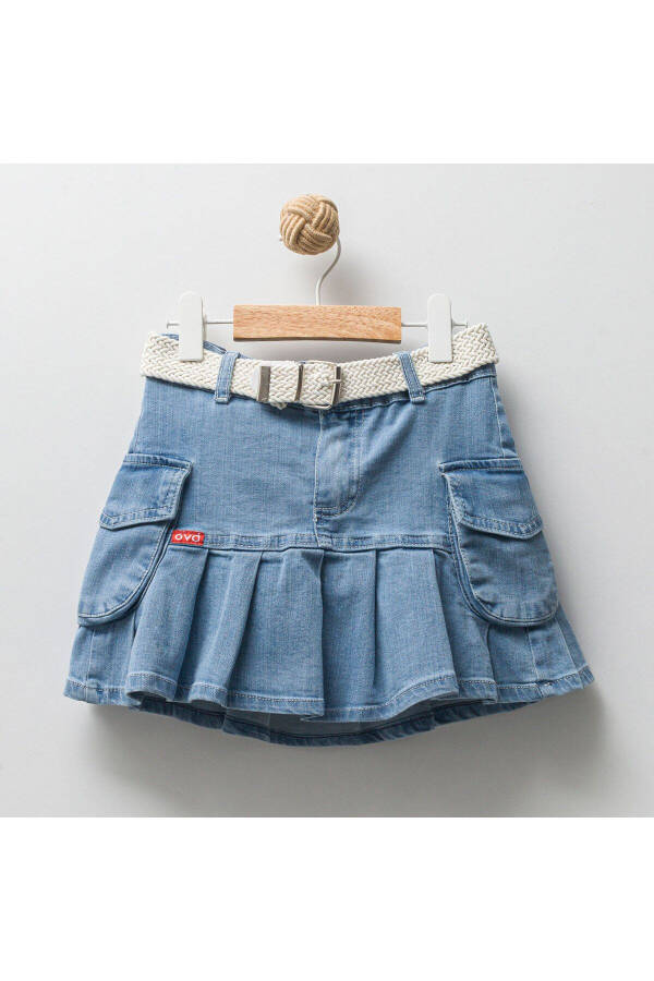 Daily Special Day Girl Baby & Child Cargo Pocket Belted Denim Skirt - 1