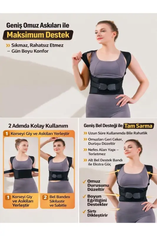 Daily Upright Posture Kyphosis Scoliosis Brace Back Posture Corrector Posture Corrector Hunchback Shoulder Brace - 4