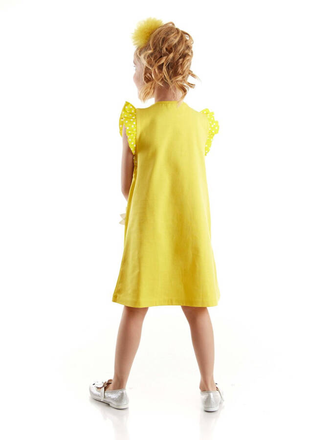 Daisy Cotton Yellow Dress for Girls - 2