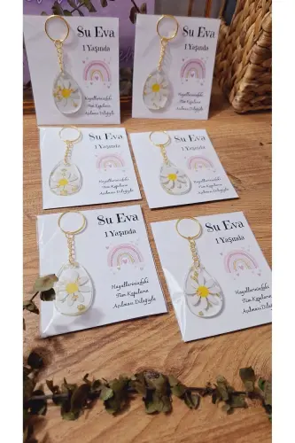 Daisy Keychain Rainbow Card Baby Birthday Babyshower Gifts 10 Pieces - 5
