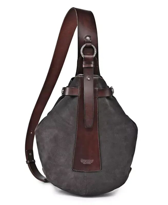 Daisy Medium Leather Sling Bag - Gray - OLD TREND