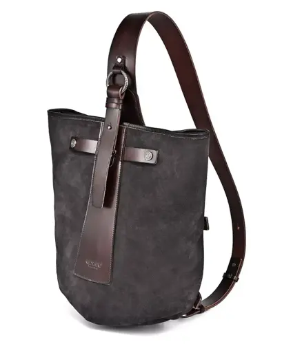 Daisy Medium Leather Sling Bag - Gray - 7
