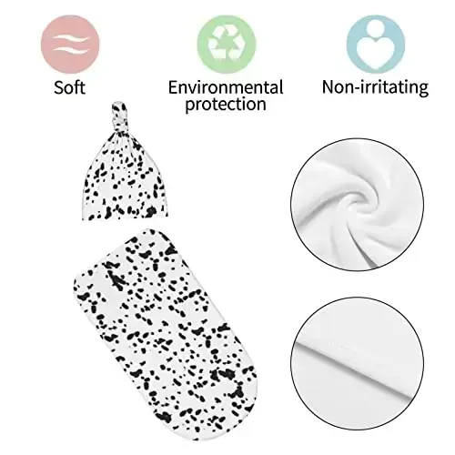 Dalmatian Dog Print Black Spot Newborn Swaddle Blanket With Hat Set Baby Stuff Receiving Blankets Soft Transition Sleep Sacks Gifts For Infant Boys Girls - 7
